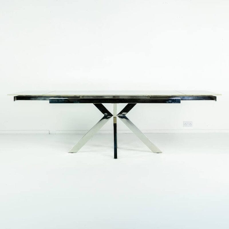 Vegas White Extendable Ceramic Dining Table with Chrome Leg (160cm-240cm) Extendable Dining Table Vegas 