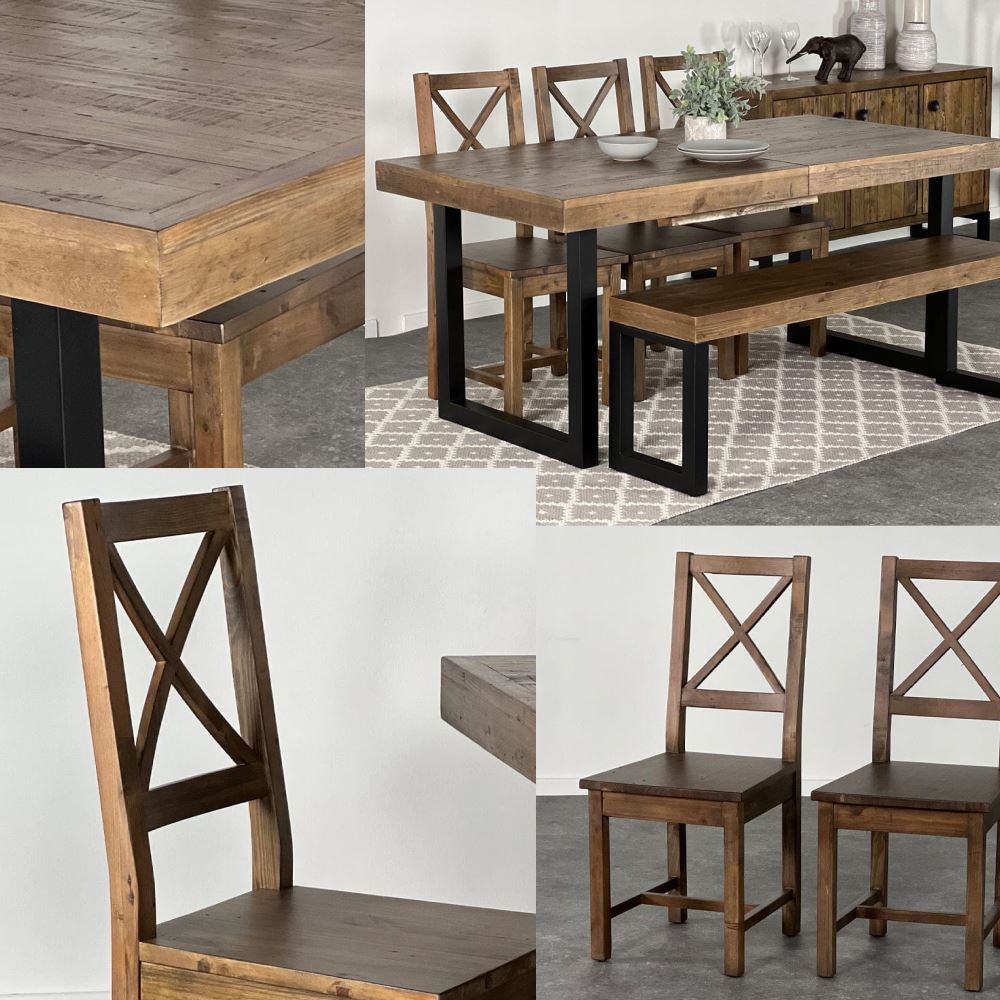 Brooklyn Extendable Dining Table (140cm - 180cm) & Brooklyn Dining Chairs Package Deal Package Deal FW Homestores 2 Chairs Add 1 Bench 