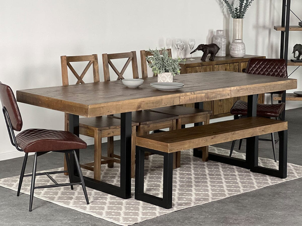 Brooklyn Extendable Dining Table (180cm - 240cm) & Brown Carson Dining Chair Set Package Deal Package Deal FW Homestores 