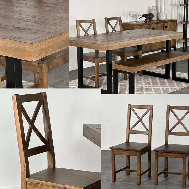 Brooklyn Fixed Top Dining Table & Brooklyn Dining Chairs Package Deal Package Deal FW Homestores 2 Chairs 1 Bench 