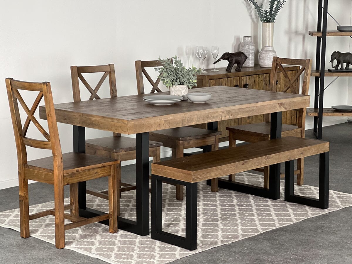 Brooklyn Fixed Top Dining Table & Dining Bench Package Deal Package Deal FW Homestores 