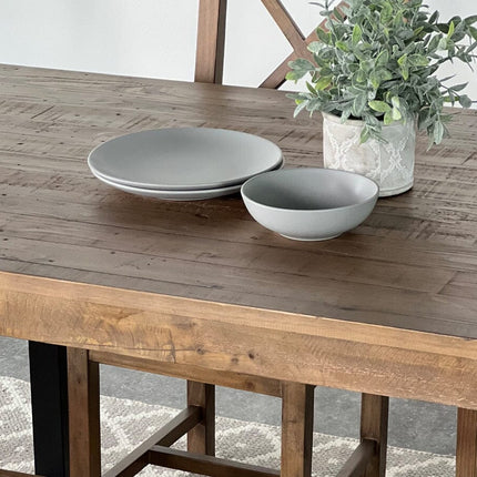 Brooklyn Fixed Top Dining Table & Grey Cromwell Dining Chair Set Package Deal Package Deal FW Homestores 