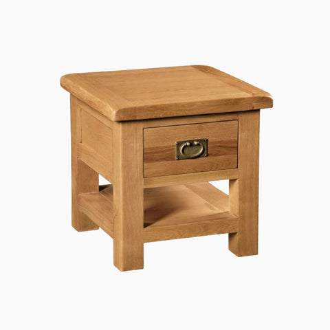 Cheltenham Oak Lamp Table With Drawer