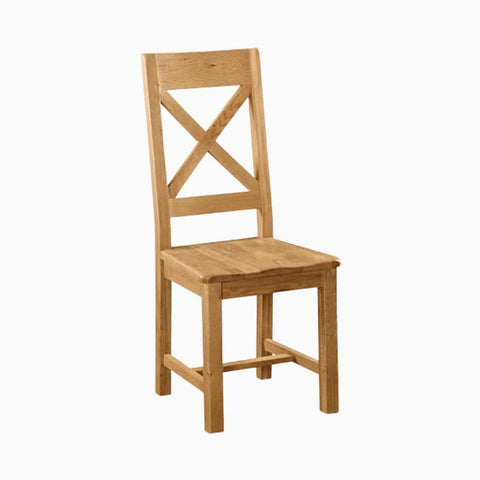 Cheltenham Plain Wood Cross Back Dining Chair Set Of 2