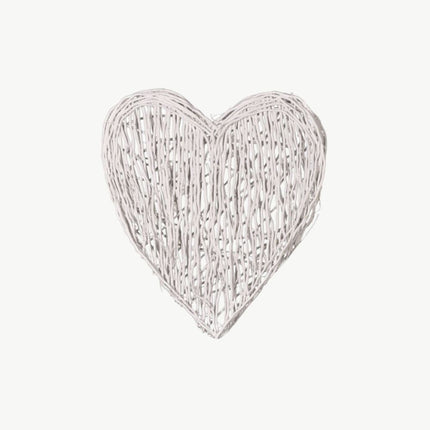 Large White Wicker Heart Homeware Kubu 