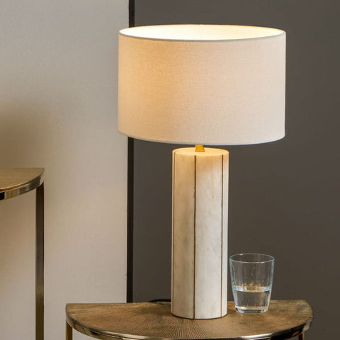 Marble and Gold Metal Tall Table Lamp