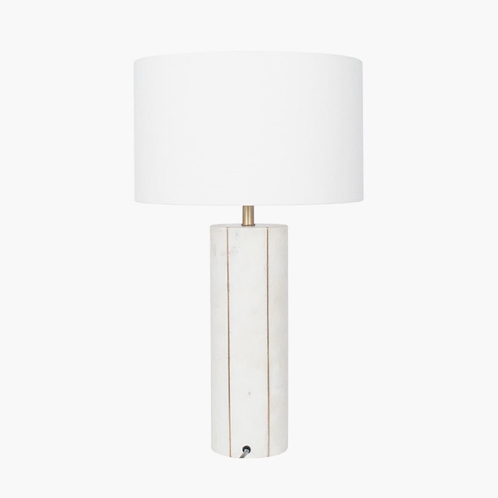 Marble and Gold Metal Tall Table Lamp Furniture FWHomestores 