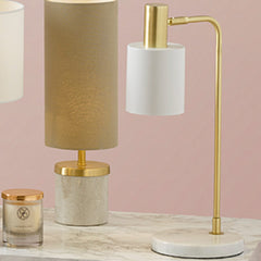 Marble Footed White & Gold Table Lamp Table Lamp Black & Copper 