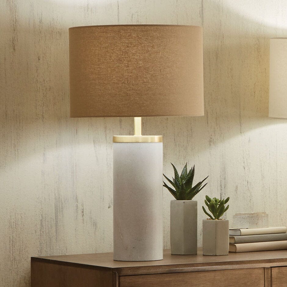 Marble and Gold Metal Tall Table Lamp FW Homestores