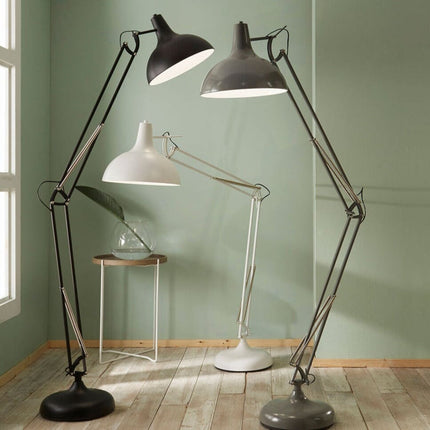Matt Black Metal Task Floor Lamp Floor Lamp Black & Copper 