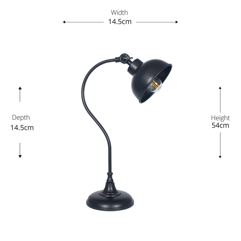 Matt Black Task Lamp Desk Lamp Black & Copper 