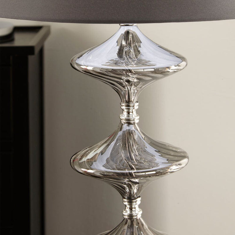 Metal and Grey Glass Table Lamp Table Lamp Black & Copper 