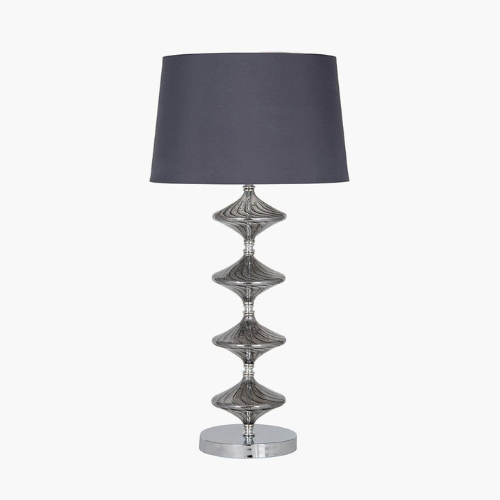 Metal and Grey Glass Table Lamp Table Lamp Black & Copper 