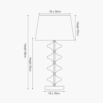 Metal and Grey Glass Table Lamp Table Lamp Black & Copper 