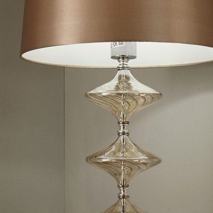 Metal and Lustre Glass Table Lamp Lamp Table Black & Copper 