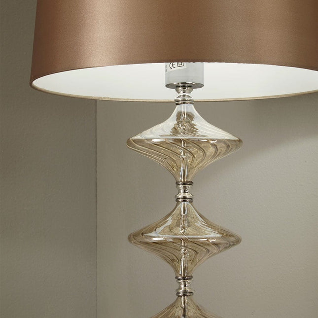 Metal and Lustre Glass Table Lamp Lamp Table Black & Copper 