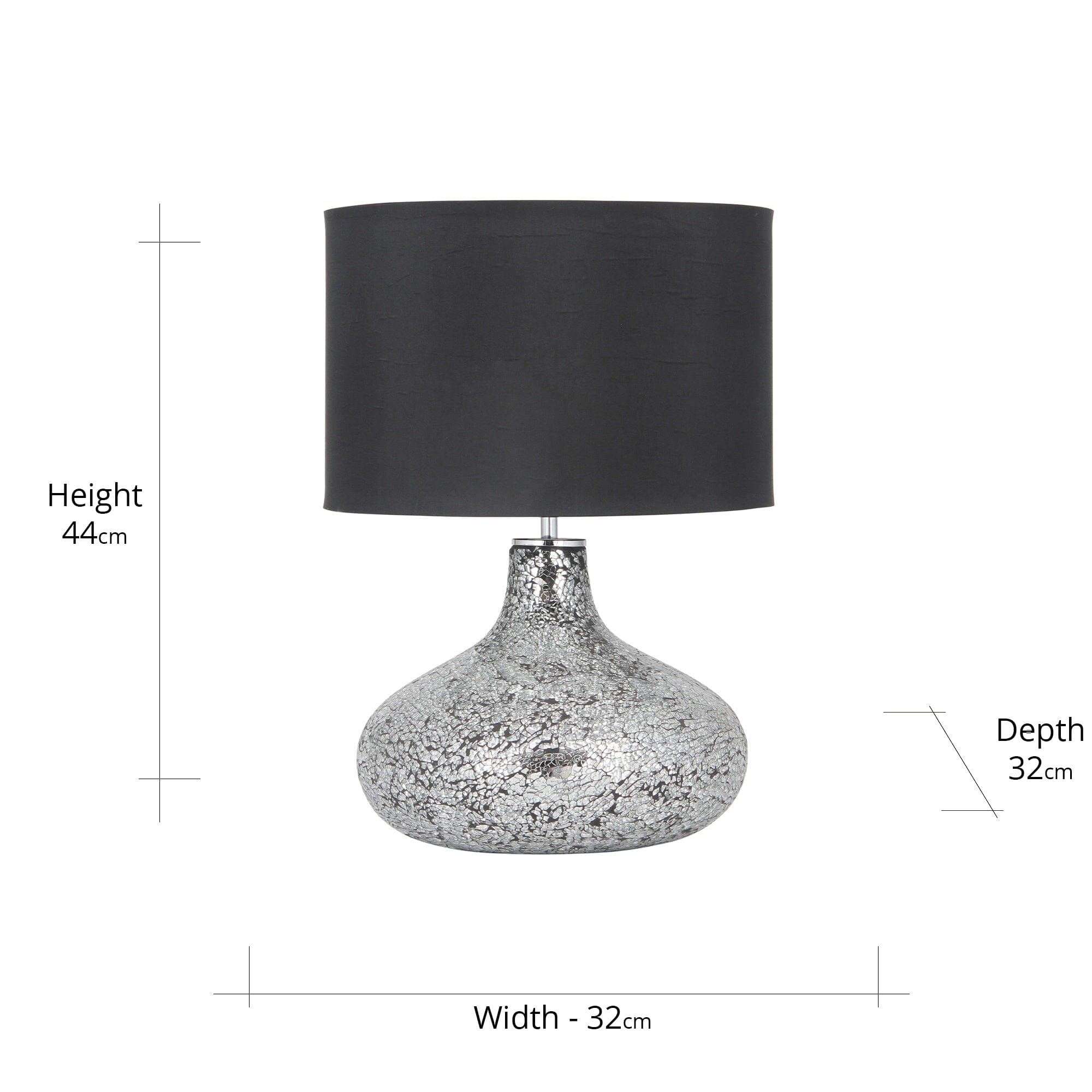 Mosaic Mirror Table Lamp Table Lamp Black & Copper 