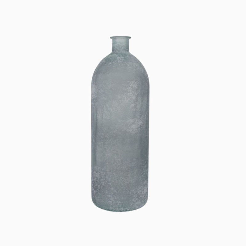 Mottled Grey Recycled Glass Escavo Bottle Large Furniture Black & Copper 