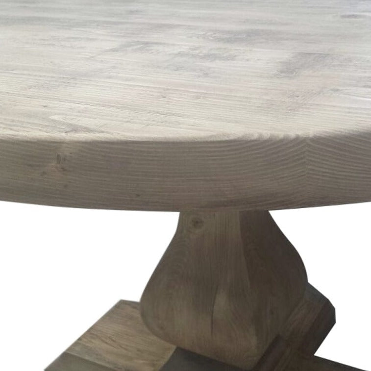 New England Reclaimed Fixed Top Round Dining Table Dining Table FW Homestores 