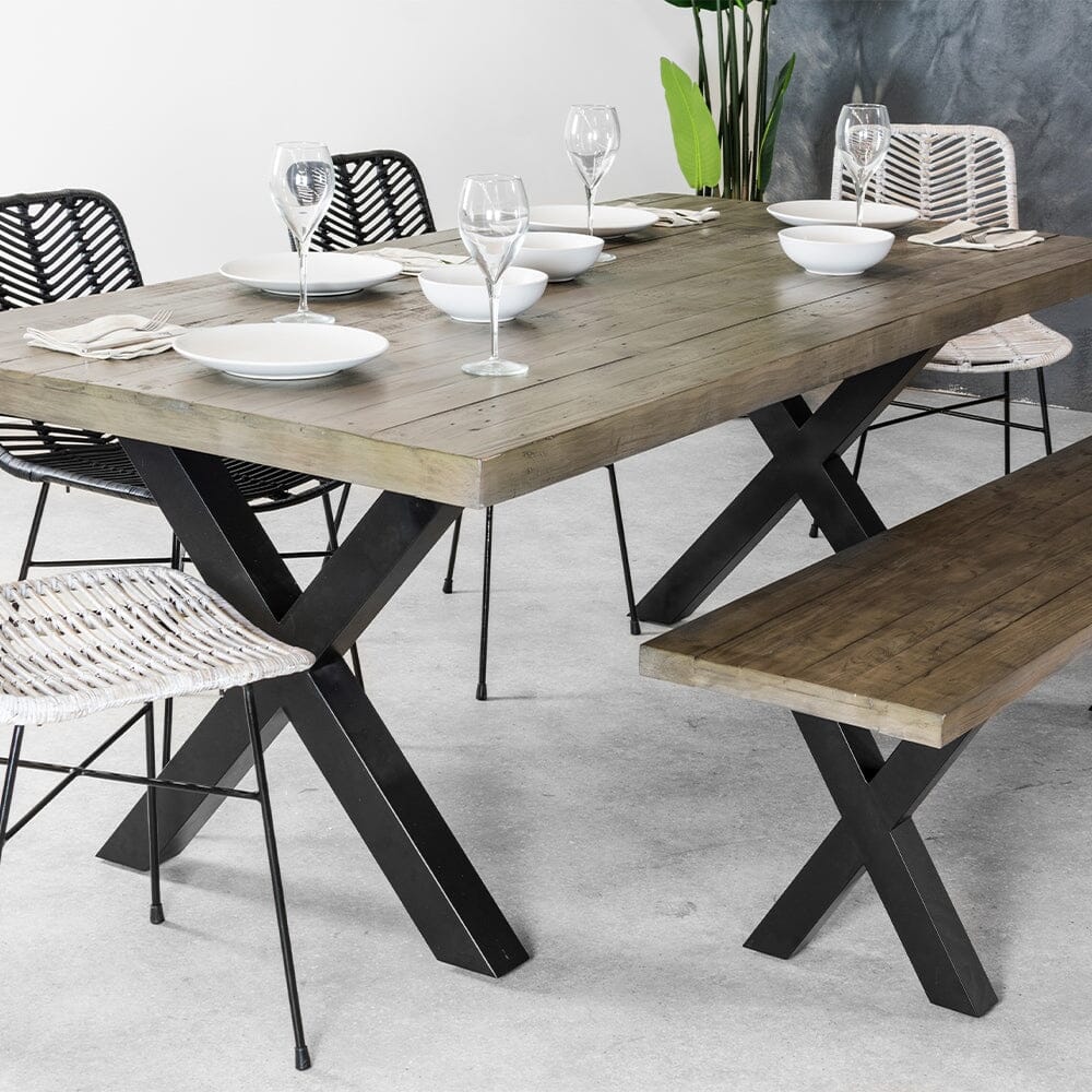 Industrial Dining Table Grantham Thick Dining Table V-FRAME LEGS Industrial  Rustic Handmade Table 