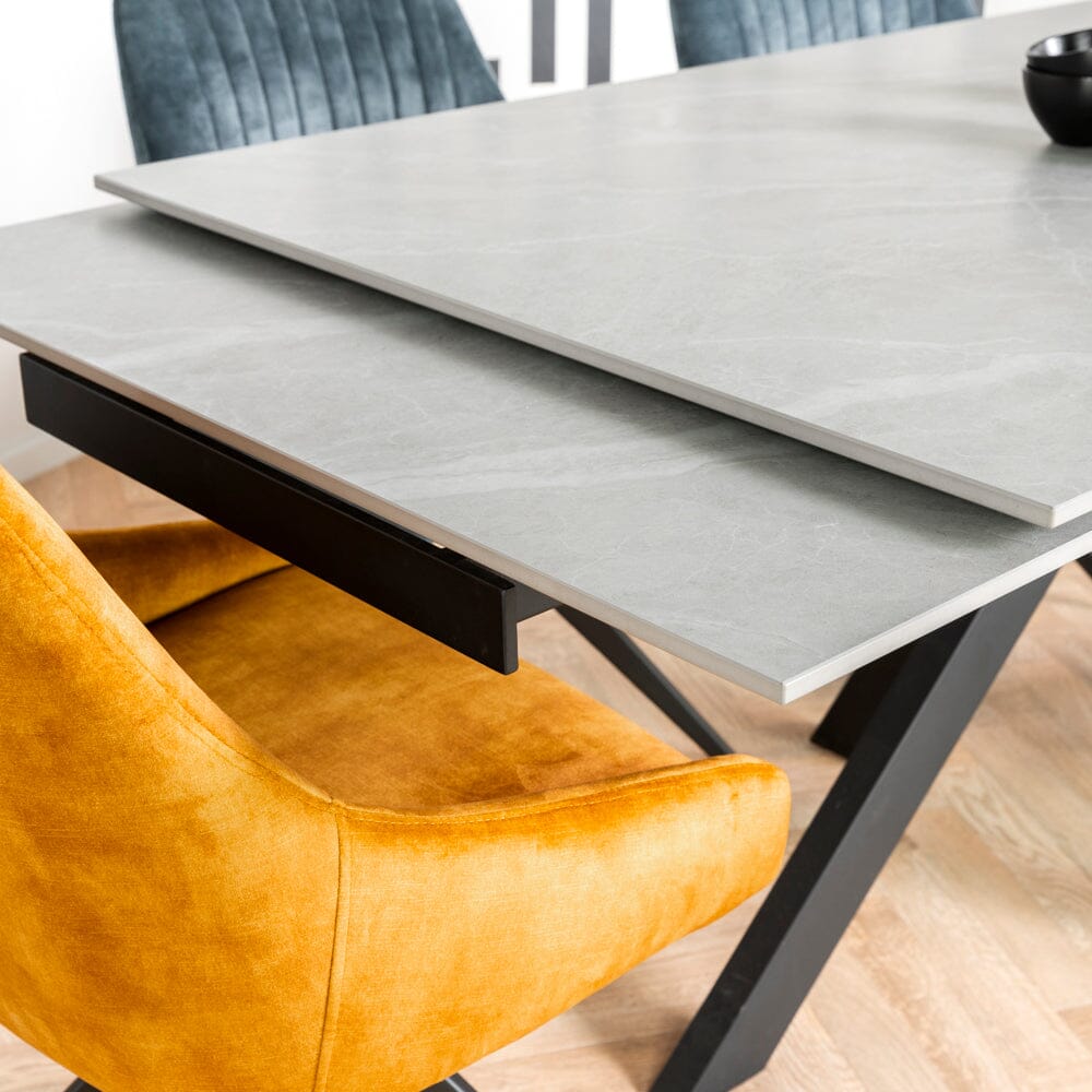 Extening Table Olympia Light Grey Matt Ceramic Extendable Dining Table (160cm-240cm)