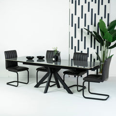 Olympia Dark Grey Extendable Ceramic Dining Table (160cm-240cm) & Grey Anaheim Dining Chairs Package Deal Package Deal Olympia 