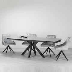 Olympia Matt Grey Extendable Dining Table & Grey Aiden Chairs Package Deal Package Deal Olympia 