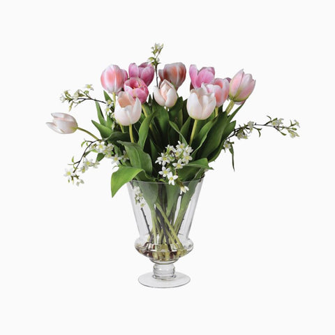 Pink Tulips & Blossom Homeware Green 