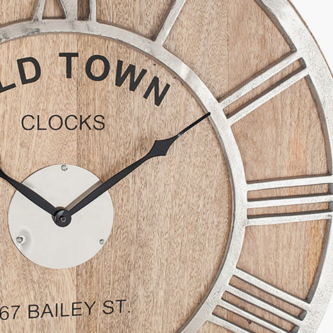 Raw Nickel & Mango Wood Wall Clock Wall Clock Black & Copper 