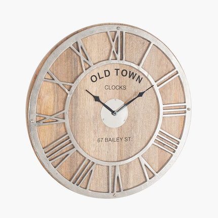 Raw Nickel & Mango Wood Wall Clock Wall Clock Black & Copper 