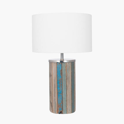 Reclaimed Wood Tapered Lamp Table Lamp Black & Copper 