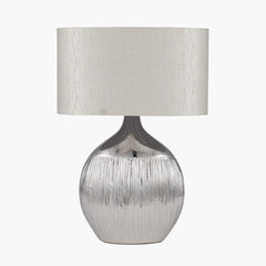 Silver Etched Ceramic Table Lamp Table Lamp Black & Copper 