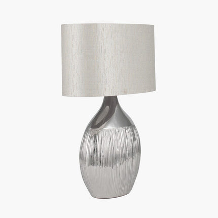 Silver Etched Ceramic Table Lamp Table Lamp Black & Copper 