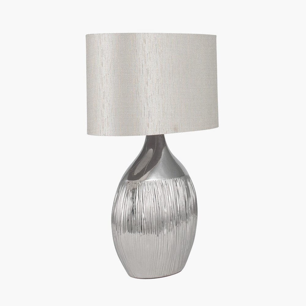 Silver Etched Ceramic Table Lamp Table Lamp Black & Copper 