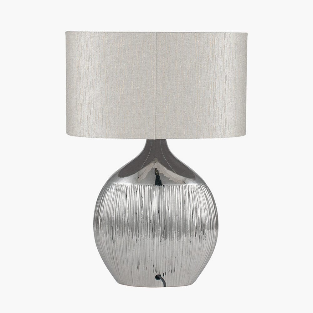 Silver Etched Ceramic Table Lamp Table Lamp Black & Copper 