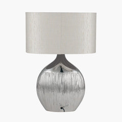 Silver Etched Ceramic Table Lamp Table Lamp Black & Copper 