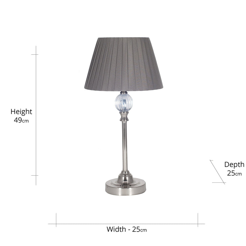 Silver Metal Table Lamp Furniture FWHomestores 