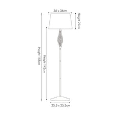 Silver Metal Twist Detail Floor Lamp Floor Lamp Black & Copper 