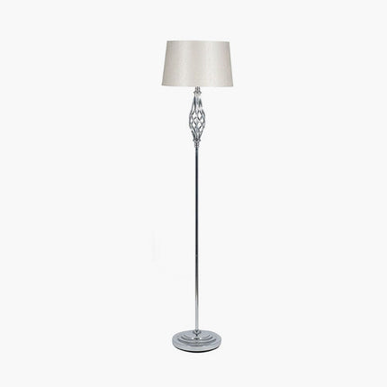 Silver Metal Twist Detail Floor Lamp Floor Lamp Black & Copper 