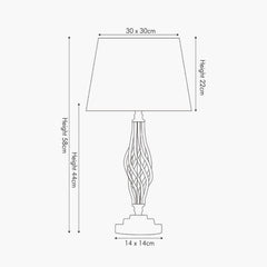 Silver Metal Twist Detail Table Lamp Table Lamp Black & Copper 