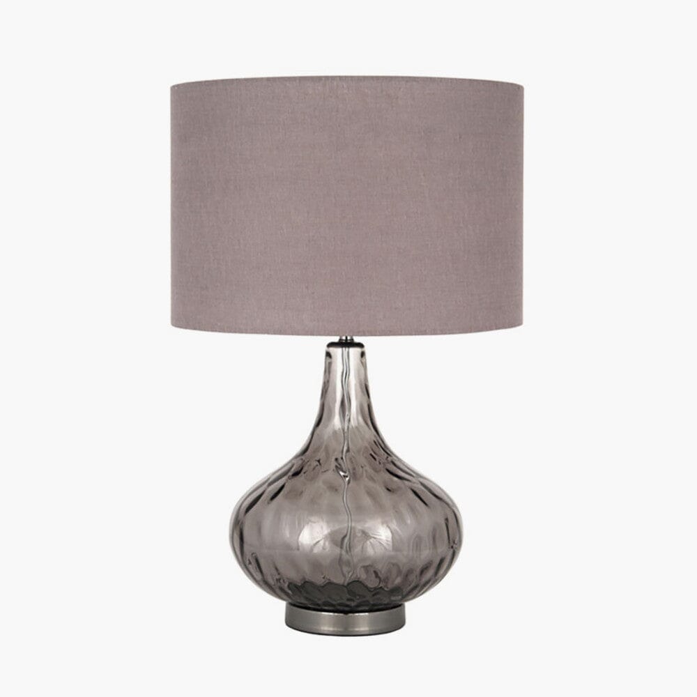 Smoke Glass Dimple Table Lamp Table Lamp Black & Copper 