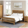 Surrey Oak 4FT Small Double Slatted Bed Frame Furniture Global Home 