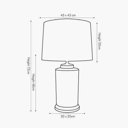 Tall Grey and White Geo Pattern Table Lamp Table Lamp Black & Copper 
