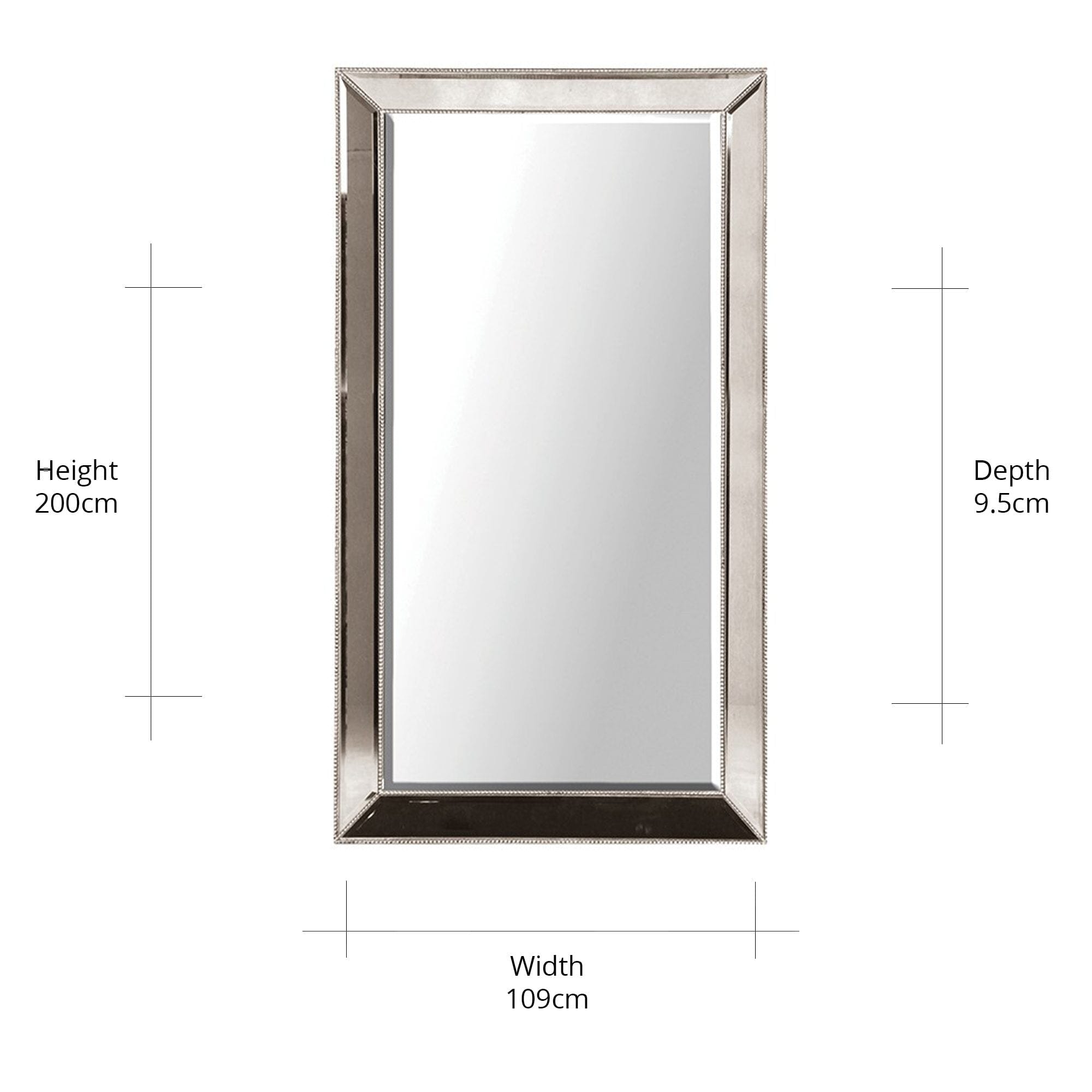 Venetian Stud Mirror Wall Mirror Black & Copper 