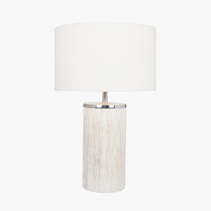 White Wash Wood Column Table Lamp Table Lamp Black & Copper 