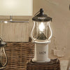 White Wood Lantern Table Lamp Table Lamp Black & Copper 