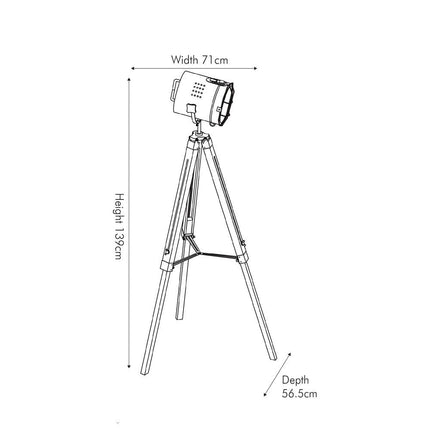 Whitewash Tripod Floor Lamp Floor Lamp Black & Copper 
