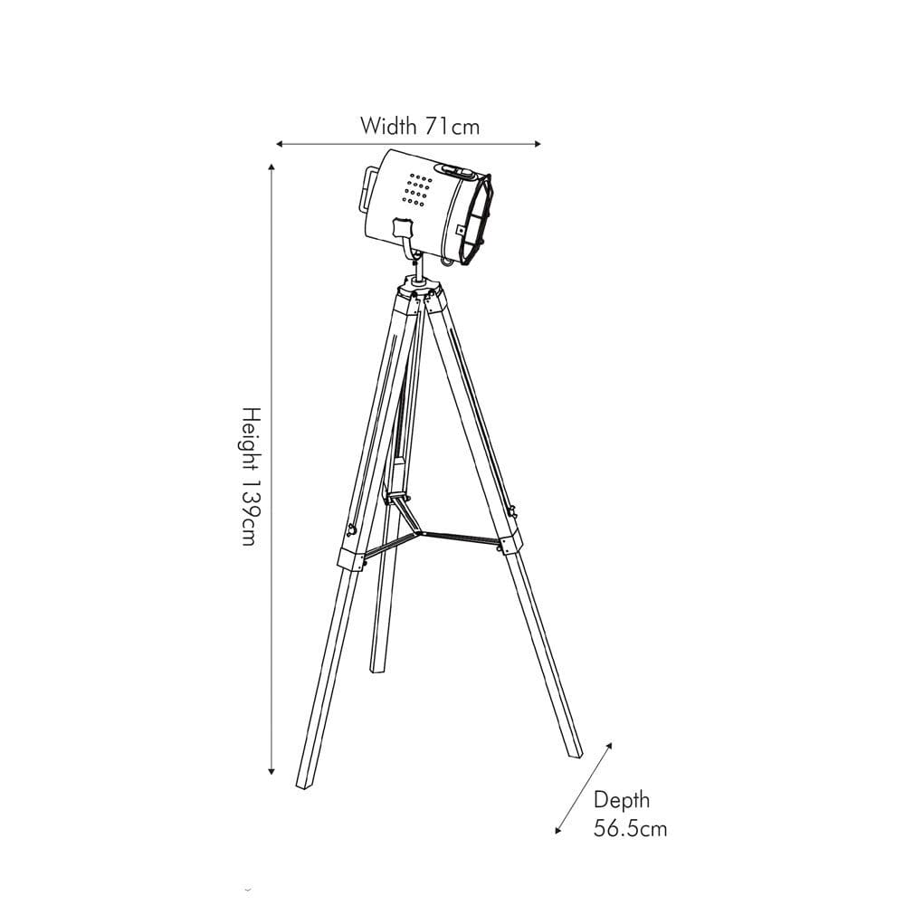 Whitewash Tripod Floor Lamp Floor Lamp Black & Copper 