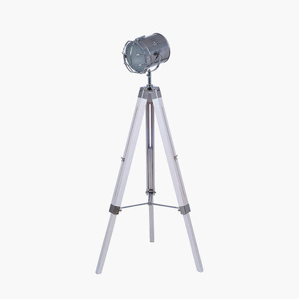 Whitewash Tripod Floor Lamp Floor Lamp Black & Copper 
