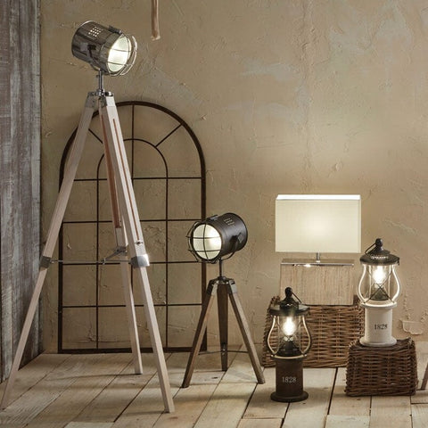 Whitewash Tripod Floor Lamp